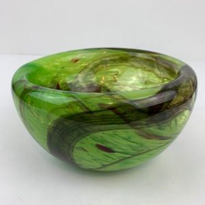 Handblown Glass Double Walled Decorative Bowl